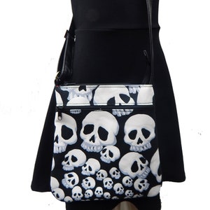 Handmade Skulls Infinity Crossbody Bag: Gothic Halloween Purse