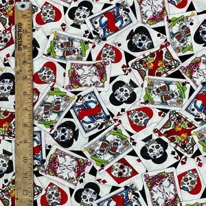 DAY OF DEATH Karten Muster Baumwollstoff 18" X 44" - 1/2 Meter neu und selten