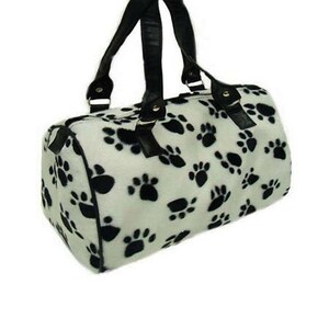 Sac de docteur de sac à main fait main des Etats-Unis avec le modèle de modèle de sacoche de modèle de « paw animal print », tissu de coton, nouveau