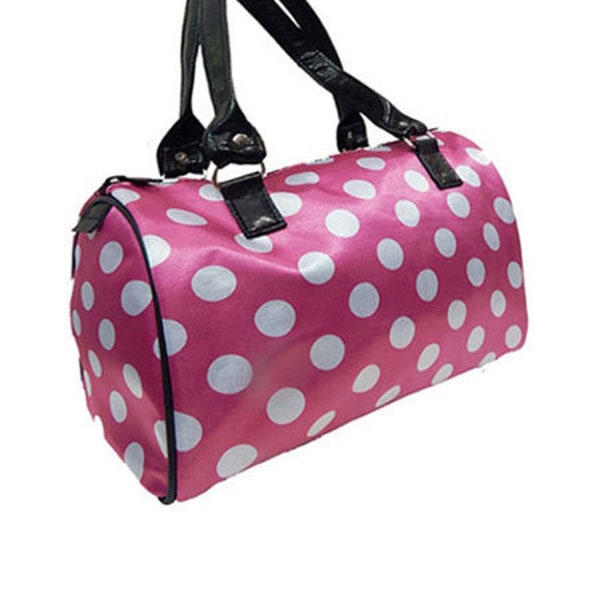 Petit Sac à Main En Cuir Rose à Pois - Modèle Vintage, Occasion, Parfait Pour Un Look Rétro