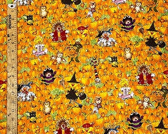 PUMPKIN PATCH Pattern Cotton Fabric 18" X 44" - 1/2 Yard New and Rare