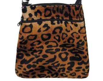 US HANDMADE Handbag Crossover Body Bag with "Animal Print Leopard" Pattern Shoulder Bag Handbag Purse, New