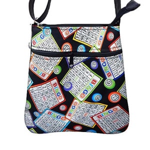 US HANDMADE Handbag Crossover Body Bag with "Bingo" Games Pattern Shoulder Bag Handbag Purse, New