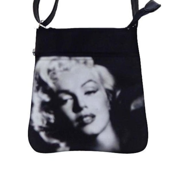 US HANDMADE Handbag Crossover Body Bag avec « Marilyn Monroe Face » Pattern Shoulder Bag Sac à main Sac à main, Nouveau