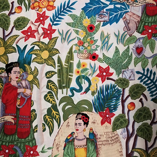 FRIDA KAHLO MONKEY 103 Pattern Cotton Fabric 18" X 44" - New and Rare