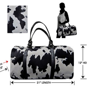 US HANDMADE Handbag Large Duffel Bag Satchel Style "Cow" Pattern Bag Purse, New
