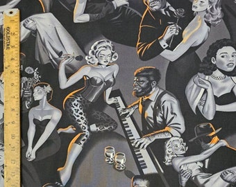 May include: A black and white illustration of a monster party with a variety of monsters and humans dancing and playing music. The monsters include Frankenstein, the Creature from the Black Lagoon, and a werewolf. The humans are dressed in 1950s clothing. The illustration is in a retro style.