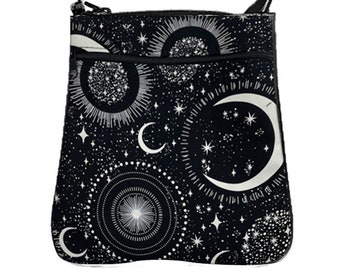 Handmade Glow in the Dark Moon & Stars Crossover Body Bag
