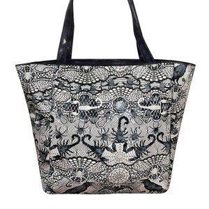 US Handmade Cotton Tote Bag: &quot;Wicked Lace&quot; Pattern Travel Shoulder Bag