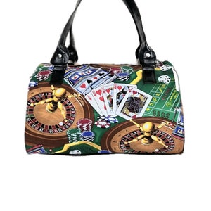 US Handmade Sac à main Docteur avec « CASINO GAMES » Modèle, Tissu en coton, Nouveau