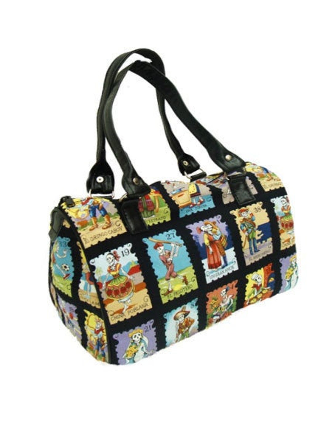 US Handmade Handbag Doctor Bag With Loteria Cartas Pattern Satchel ...
