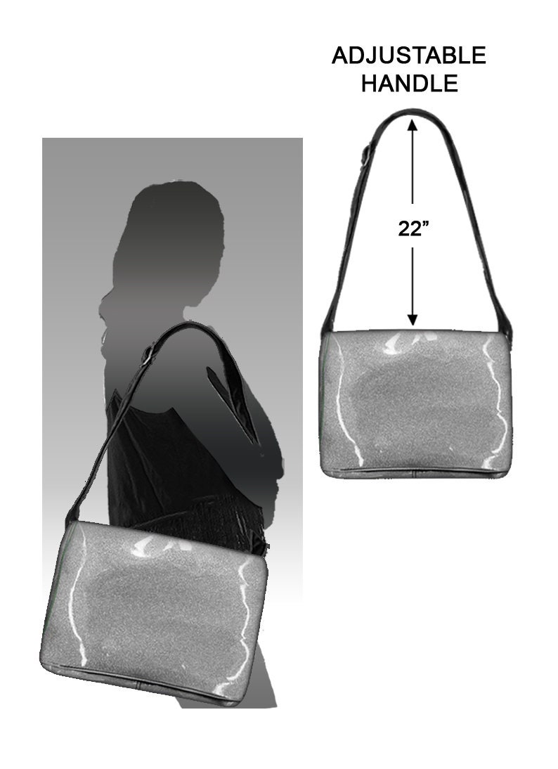 US Handmade Handbag Large Laptop Case Shoulder Bag Style with Senorita Pin Up Calendar Girls Fabric Shoulder Bag with Adjustable Handle image 2