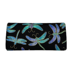 Stained Glass Dragonfly Hand-painted Leather Wallet