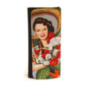 USA Handmade Bi-fold Women’s Wallet avec « Flowers Girls Senorita » Pin Up Pattern, Coton, Nouveau ET RARE