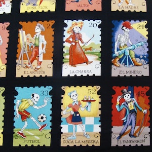 LOTERIA CARTAS Pattern Fabric, Cotton Fabric , 18" X 44", New, Rare