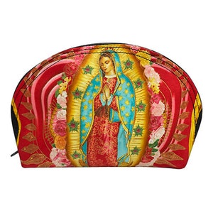 Handmade Lady of Guadalupe Makeup Bag: Cosmetic Clutch Purse