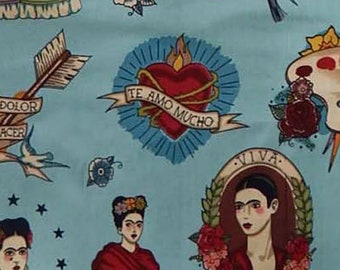 FRIDA TODO Para Ti 2 Pattern Cotton Fabric 18" X 44" - 1/2 Yard New and Rare