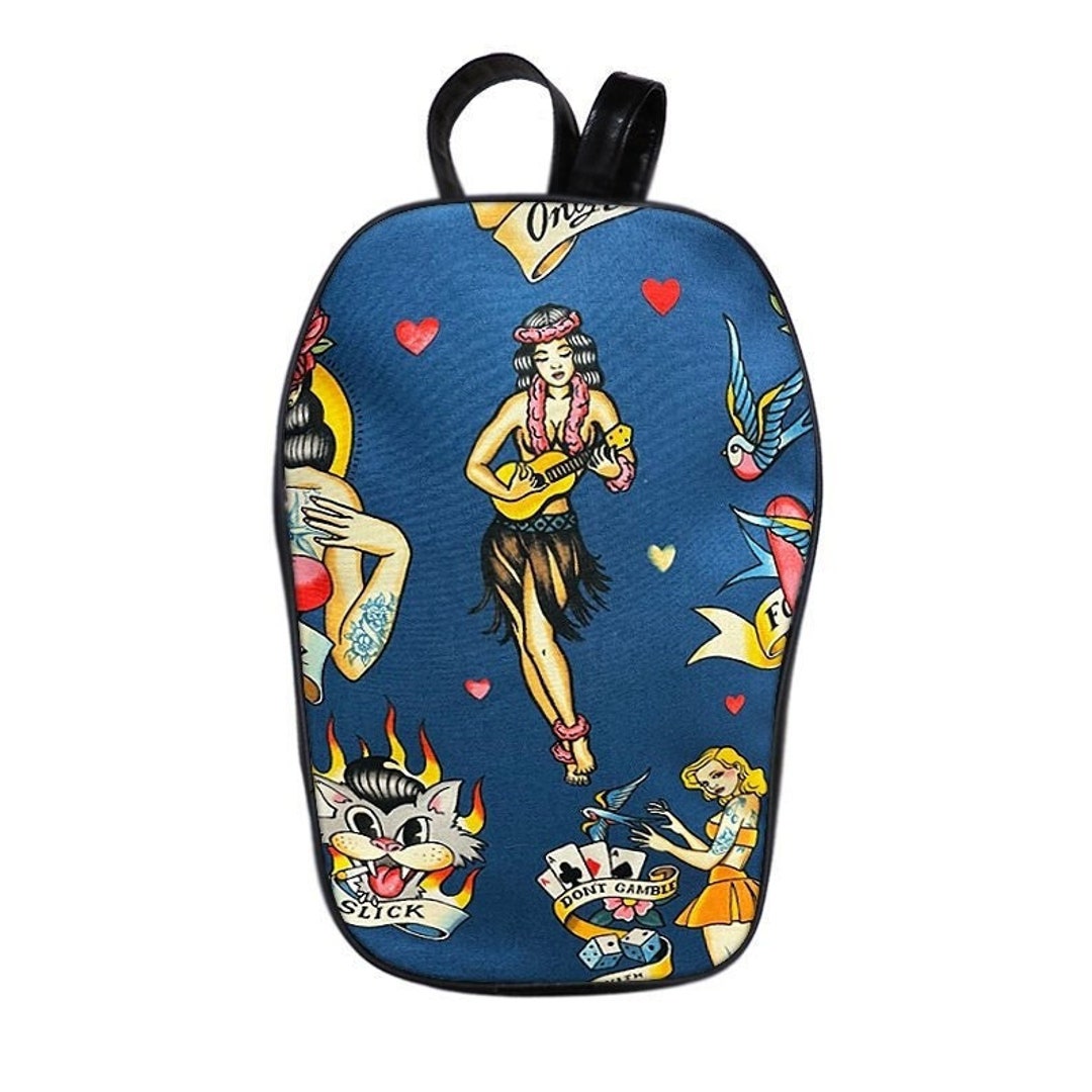 Sugar Skull Coffin Convertible Crossbody Bag Backpack in Vinyl