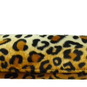 US Handmade bi-fold woman wallet Animal Print LEOAPARD Patrón, marrón y negro, nuevo y raro