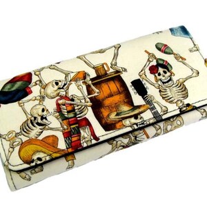 women wallet usa handmade  day of the dead alexander henry fabrics