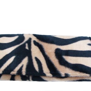 Cartera plegable para mujer hecha a mano en EE. UU. con estampado de animales y cebra, nueva y poco común