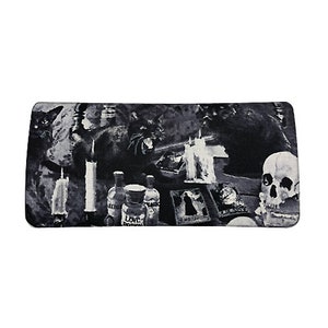 US HANDMADE « Black CATS Hunted Homes » Tissu de coton portefeuille pliant pour femmes, neuf, rare