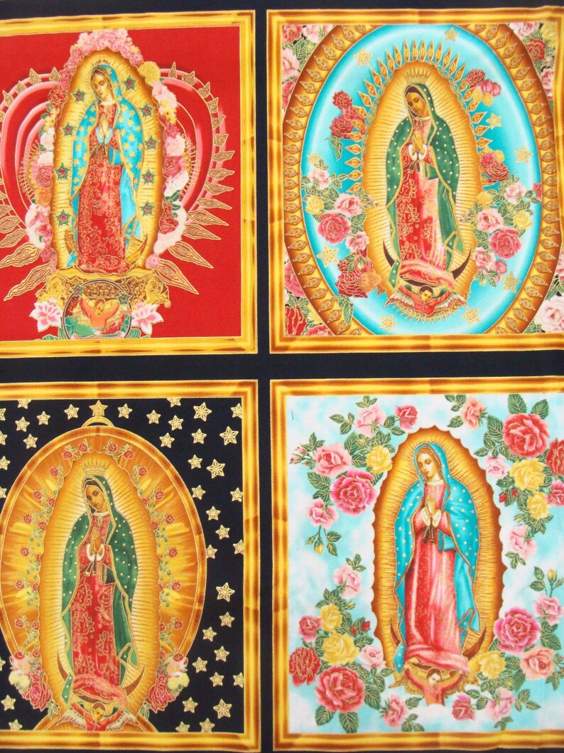 Virgin mary pattern fabric cotton fabric 36 x  etsy