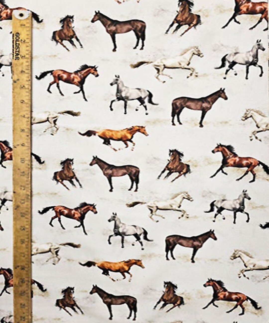 WILD HORSE RACING Pattern Cotton Fabric 18