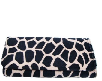 Personalized Giraffe Print Genuine Leather Small Framed Wallet Personalized Giraffe Print Genuine Leather Small Framed Wallet