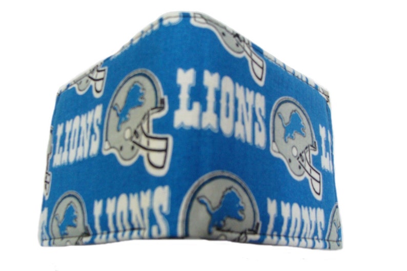 Bi-Fold Men Wallet With NFL DETROIT LIONS Pattern, Cotton Fabric, New, Rare image 1