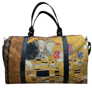 US Handmade Handbag Large Duffel Bag Satchel Style "GUSTAV Klimt" Pattern Bag Purse, New LDF