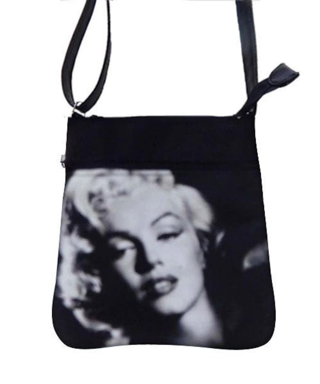 Marilyn Monroe Handbag Purse ~ Crossbody - Metal Handle - Orange/Red  w/Strap
