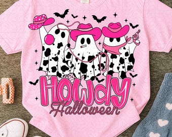 Fantasma di Halloween Cowboy Rosa Ciao Png, Halloween Western Png, Fantasma della Stagione Spettrale Preppy Png, Cowgirl Autunno Png, Fantasmi di Cowgirl di Halloween Png