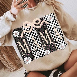 Retro checkered mama png, mama png, mama coquette png, mothers day png, Distressed Checker mama png, Preppy Mama png, cool mom Shirt Design