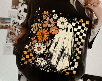 Halloween herfstspook png, girly pompoen png, boho bloemen herfst png, Halloween png, herfstsfeer png, spookachtig seizoen png, boo png