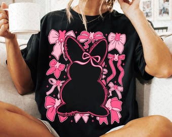 Pink Easter Coquette Bunny PNG, Easter Png, Happy Easter Png, Easter Bunny Png, Easter Coquette Png, Floral Spring Png, Easter Shirt Png