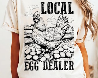 Lokale eierhandelaar png, retro grappig kippenshirt png, grappig Pasen png, trendy Chicken Lover png, Chicken Lady png, boerderijkip png