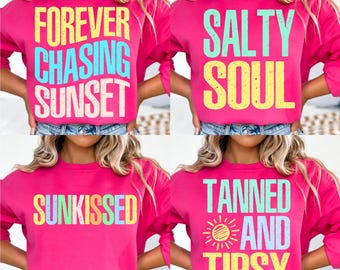 Sol (Png), Paquete de vida playera (Png), Verano (Png), Diseño de camiseta de verano neón, Playa desgastada (Png), Lago, Piscina y río (Png), Bañado por el sol (Png)