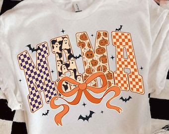Coquette Halloween Mama Shirt Png, Spooky Mama png, Retro Halloween png, Halloween Mama png, Fall png, Mama png, Coquette Mama png