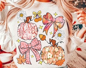 Calabaza otoñal floral (PNG), lazo bohemio otoñal (PNG), otoño preppy (PNG), calabaza de leopardo otoñal (PNG) sublimada, temporada acogedora (PNG)