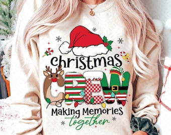 Christmas Crew 2025 PNG, Matching Family Png Design, Santa Reindeer Elf Letters, Holiday Sublimation File, Christmas family png
