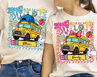 Custom Back to School Png, First Day Of School Png, Boy Girl School Png, School Bus Png, School for Boys Girls, Girl Back to School Png