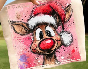 Rudolph Christmas penseelstreken PNG, kerst png, kerstfilms png, preppy penseelstreken kerst, leuke kerst png, digitale download