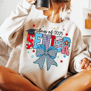 Retro Senior 2025 Coquette Png, Class of 2025 Png, Checkered Senior Png, Graduation png, America Senior 2025 Png, Senior Shirt Design