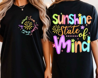 Sunshine State of Mind Png, Beach Life Png, Sunshine Png, Summer PNG Neon, Trendy Summer Shirt Design, Distressed Beach PNG, Lake River Png