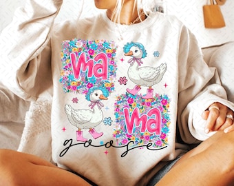 Floral Mama Goose Png, Mama Goose Png, Girly Png, Goose Png, Mother's Day Png, Floral Mama Png, Duck Png, Goose Lover Sublimation