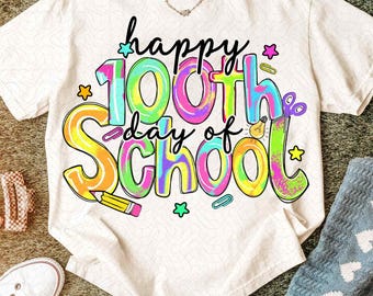 100 Days of School PNG, Pencil Coquette Bow Sublimation, Teacher 100 Days Smarter Design, Girls School Shirt Digital Download