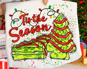 Christmas Tree Cake PNG, Tis the Season PNG, Preppy Christams PNG, Little Debbie Cake Sublimation Design, Xmas Shirt Png Digital Download