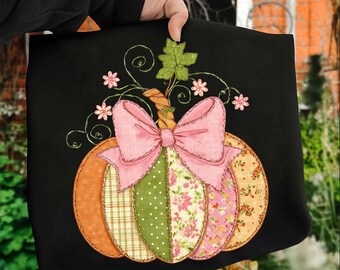 フェイク刺繍パッチワークパンプキンPNG、ボヘミアンフローラル秋PNG、レトロ秋PNG、秋の雰囲気PNG、パンプキンシーズンPNG、秋の昇華PNG