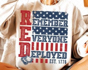 Remember Everyone Deployed Flag SVG PNG: Military Support Patriotic Friday Red Shirt (Digital Download)